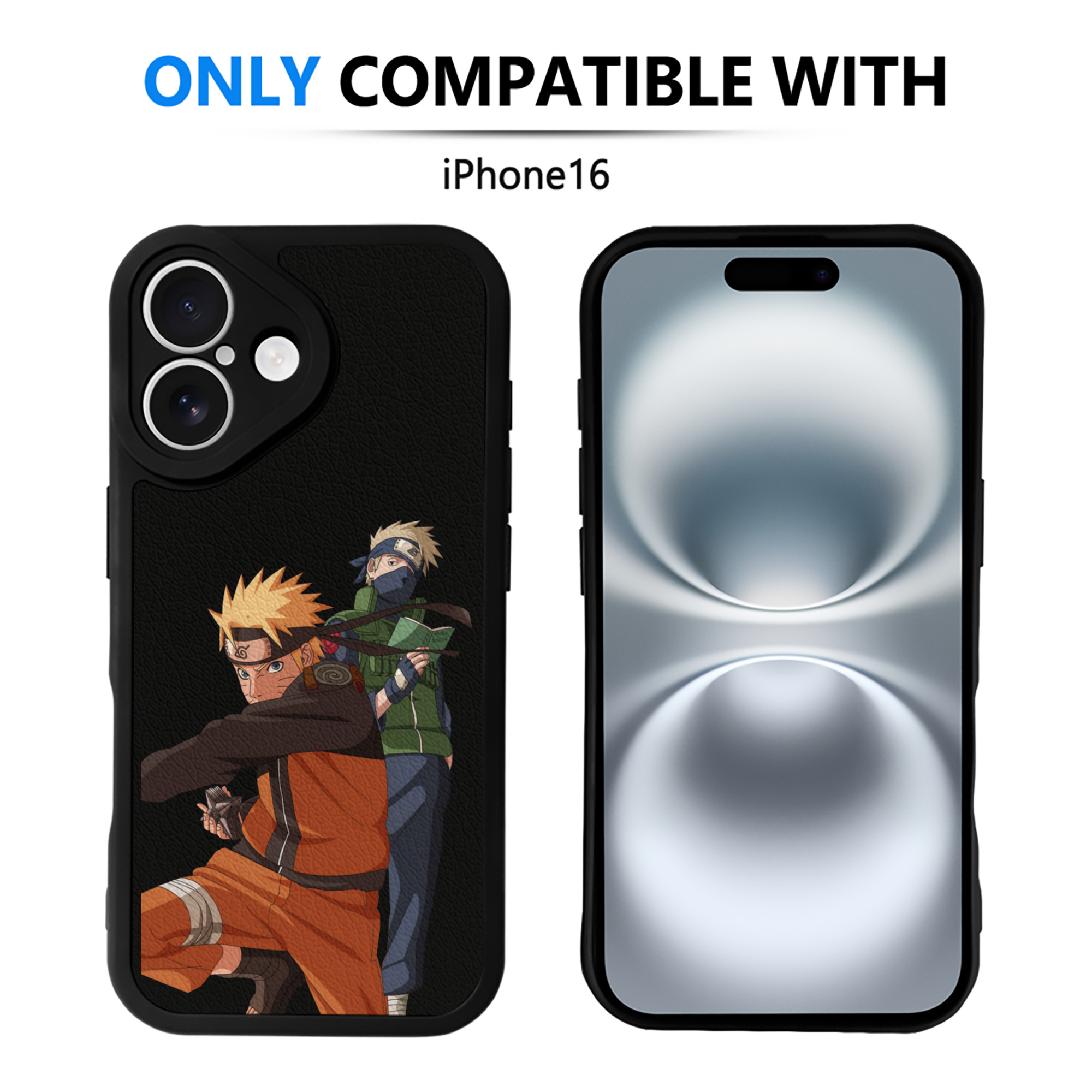 （画像用） NARUTO -ナルト- うずまき ナルト Uzumaki Naruto 【iPhone 16シリーズ対応】シリコンスマホケース（レザー調） 材質：シリコン
